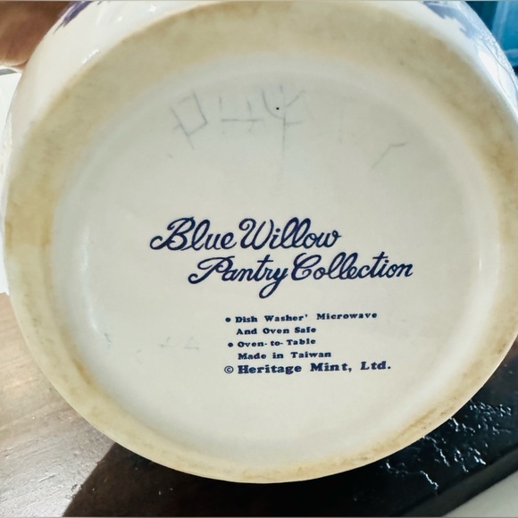 Blue Willow Pantry Collection Pitcher by Heritage Mint Ltd 6 1/4" Vintage - Picture 8 of 8